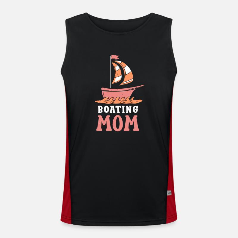 Bootfahrende Mutter Yacht Schiff Boot Bootfahren Funktionelles Kontrast-Tank Top für Männer 