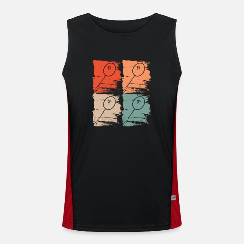 Badminton Racket Badminton Retro Men's Functional Contrast Tank Top 