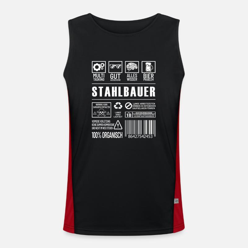 Stahlbauer Lustiger Beruf Spruch Metallbauer Funktionelles Kontrast-Tank Top für Männer 