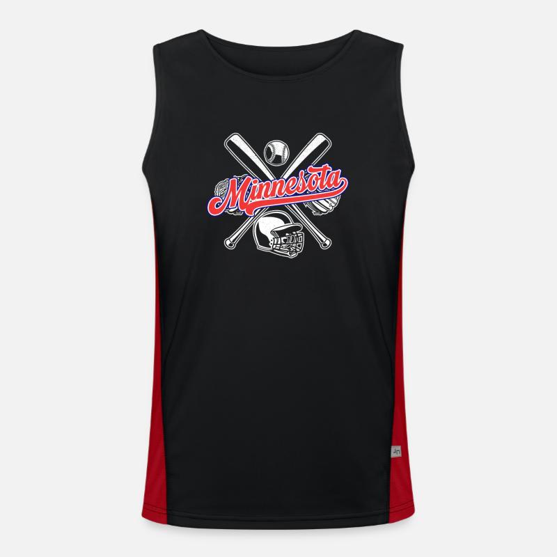 Vintage Minnesota Baseball Distressed Baseball Funktionelles Kontrast-Tank Top für Männer 