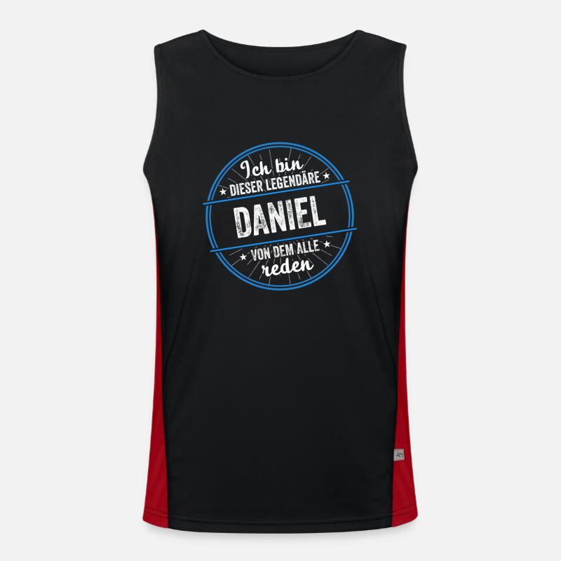 Ich bin dieser legendärer Daniel Name Funktionelles Kontrast-Tank Top für Männer 
