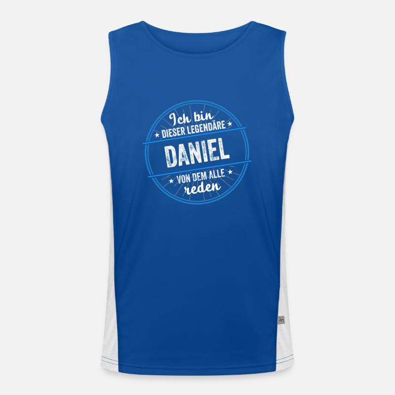 Ich bin dieser legendärer Daniel Name Funktionelles Kontrast-Tank Top für Männer 