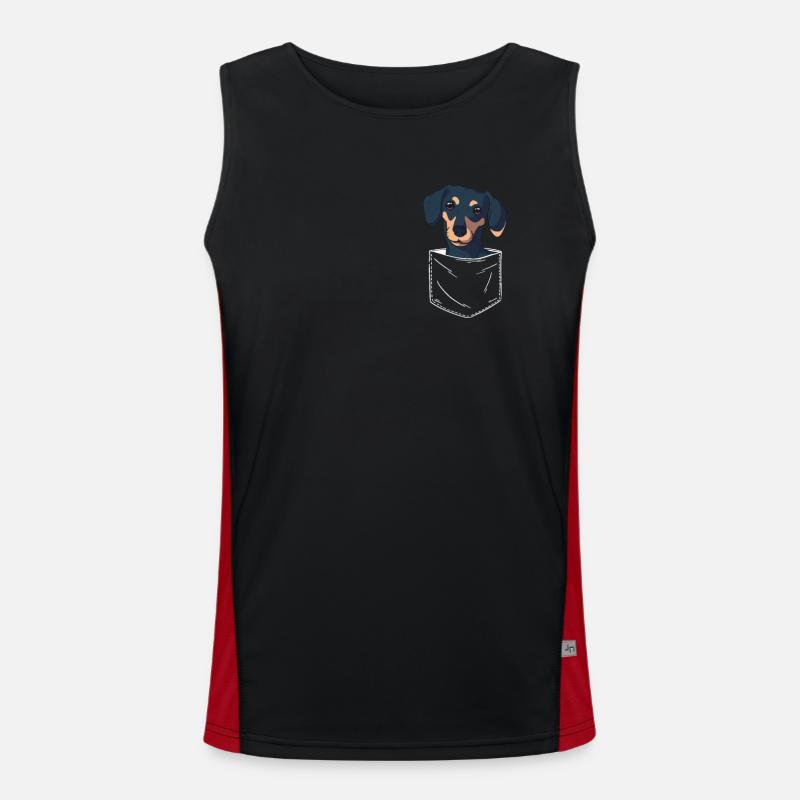 Dackel Hund Funktionelles Kontrast-Tank Top für Männer 