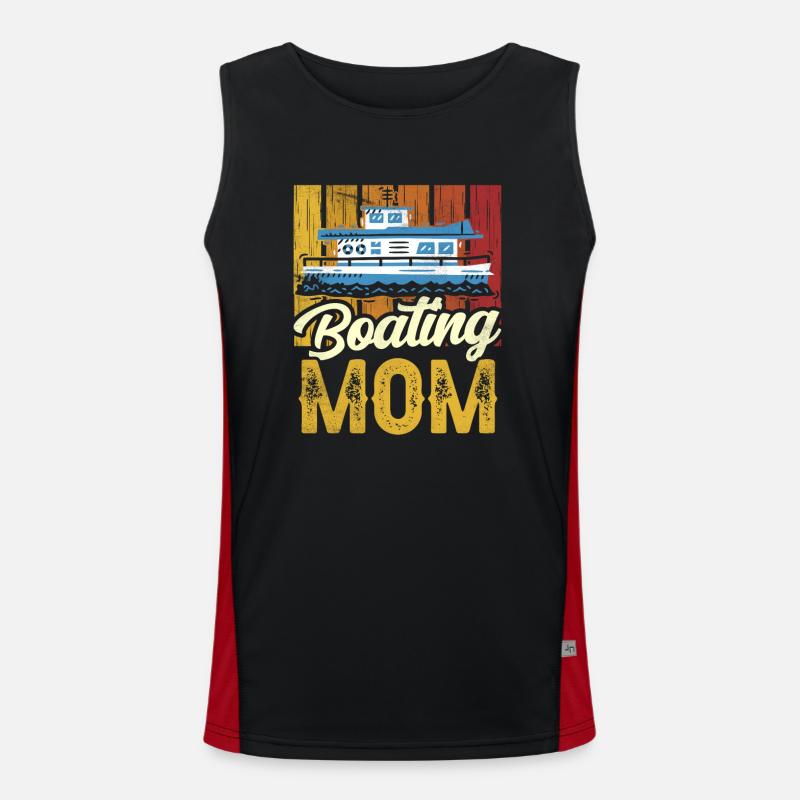 Bootfahrende Mutter Yacht Bootfahren Boot Schiff Funktionelles Kontrast-Tank Top für Männer 