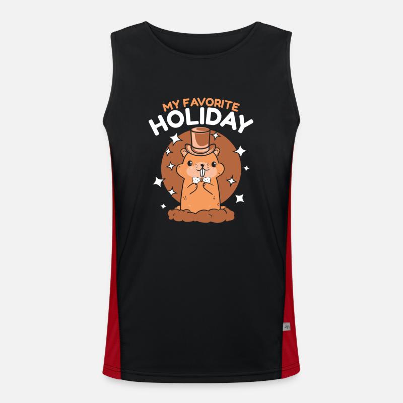 Murmeltier Murmeltiere Nagetier Tier Erdhörnchen Funktionelles Kontrast-Tank Top für Männer 