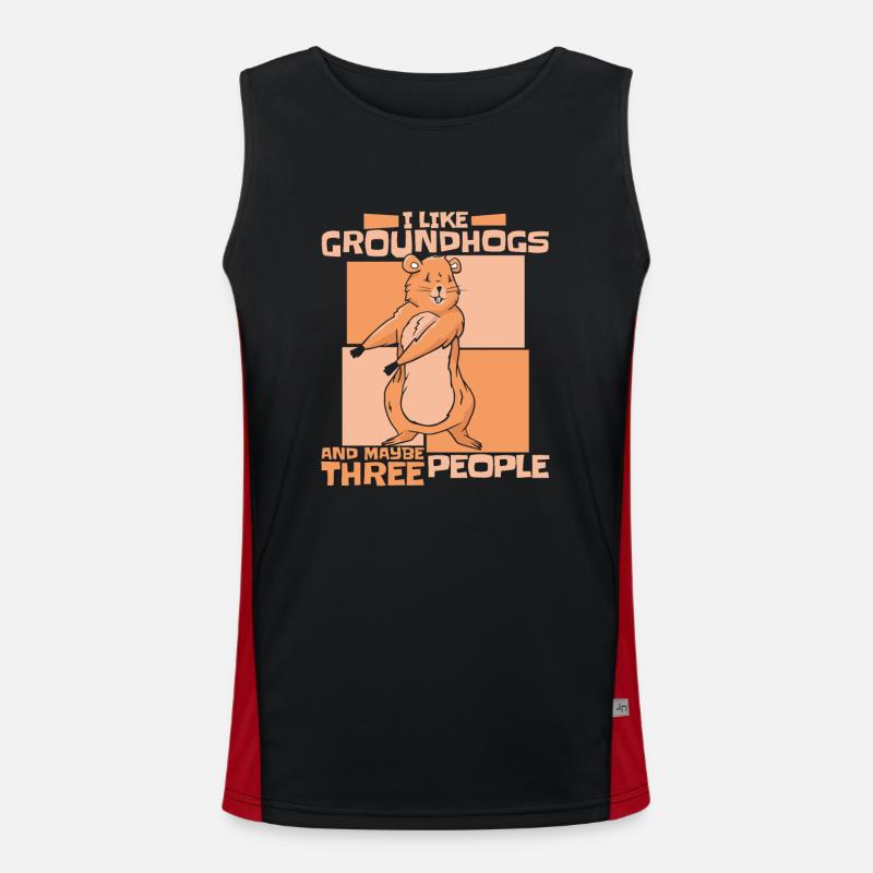 Murmeltier Murmeltiere Nagetier Tier Erdhörnchen Funktionelles Kontrast-Tank Top für Männer 