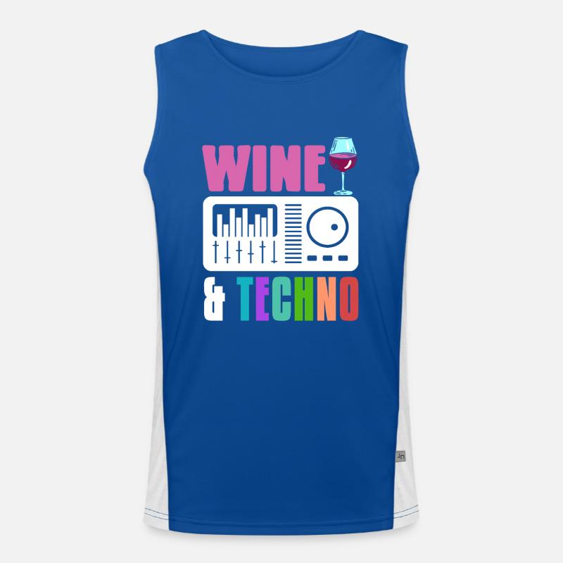 Wine And Techno Men's Functional Contrast Tank Top 