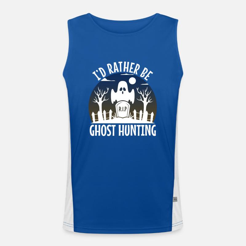 I'd Rather Be Ghost Hunting Funktionelles Kontrast-Tank Top für Männer 