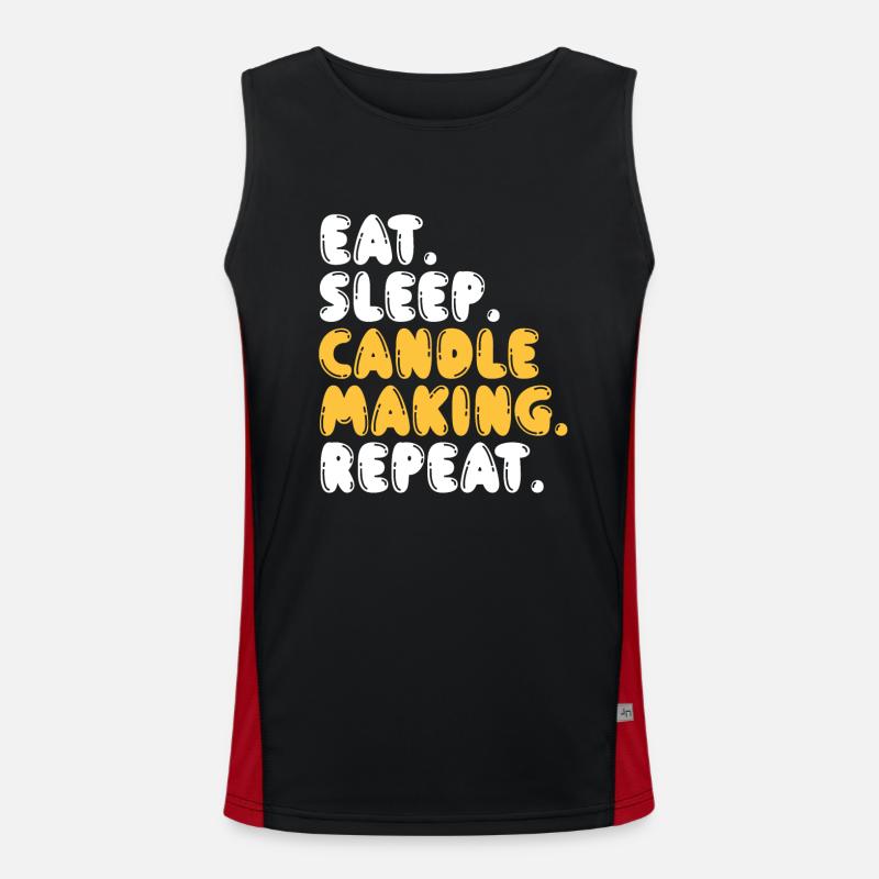 Eat Sleep Candles Repeat Men's Functional Contrast Tank Top 