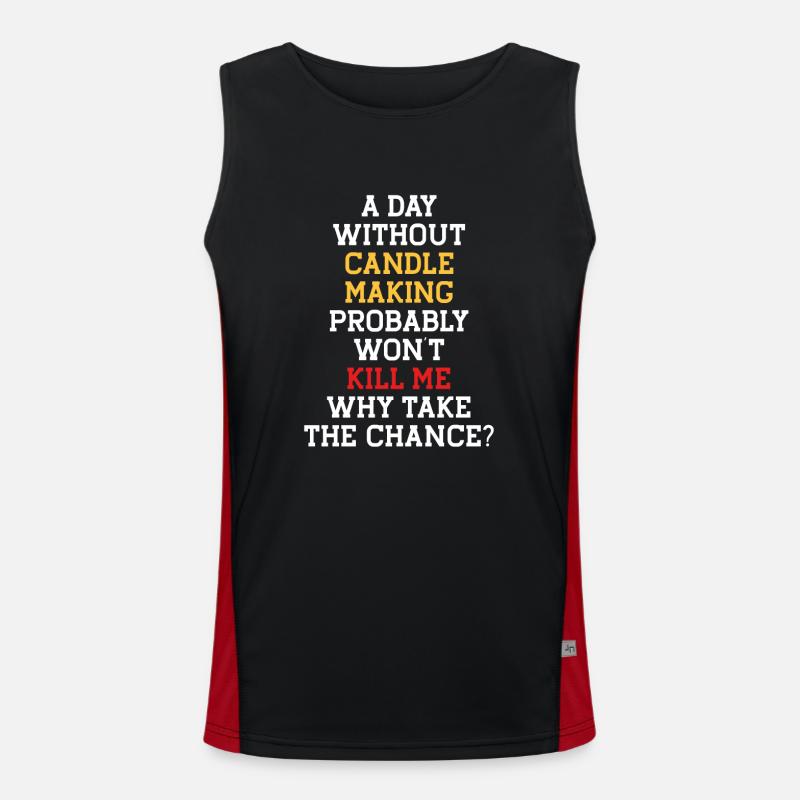 A Day Without Making Candles Men's Functional Contrast Tank Top 