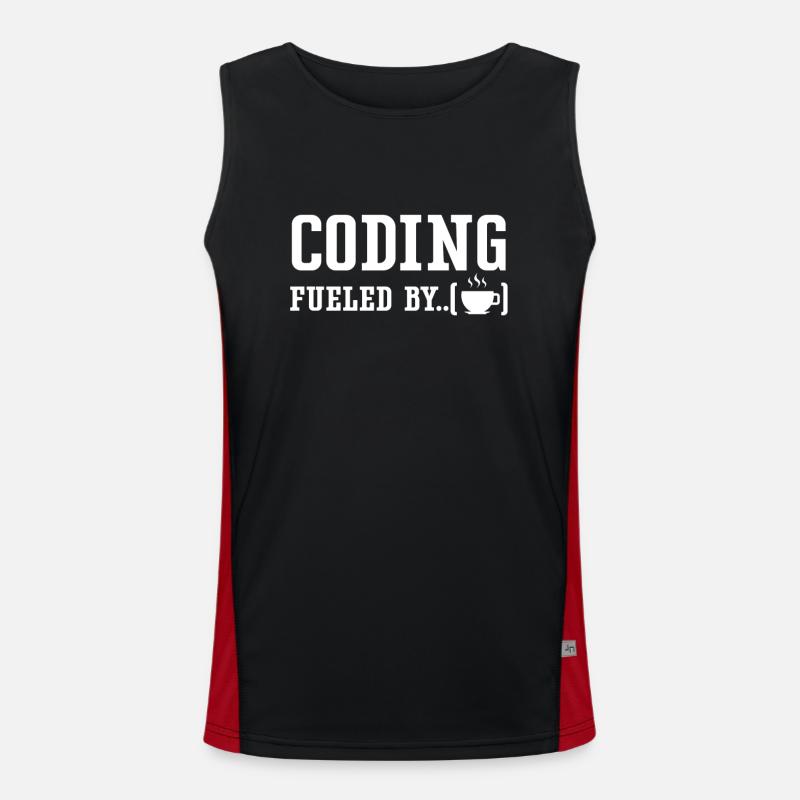 Programmieren Angetrieben Durch Koffein Coding Funktionelles Kontrast-Tank Top für Männer 