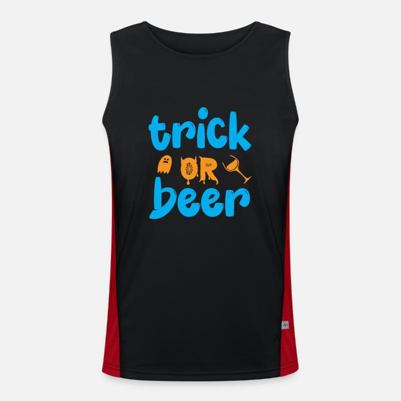 Trick oder Bier - Halloween-Humor Funktionelles Kontrast-Tank Top für Männer 