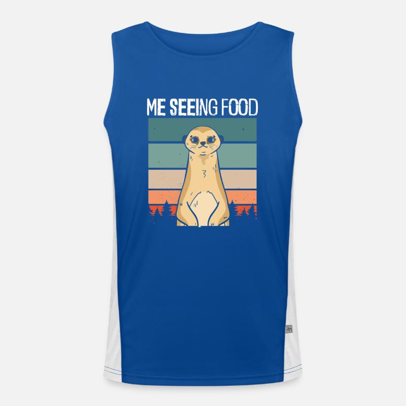 Erdmännchen Sieht Essen Retro Funktionelles Kontrast-Tank Top für Männer 