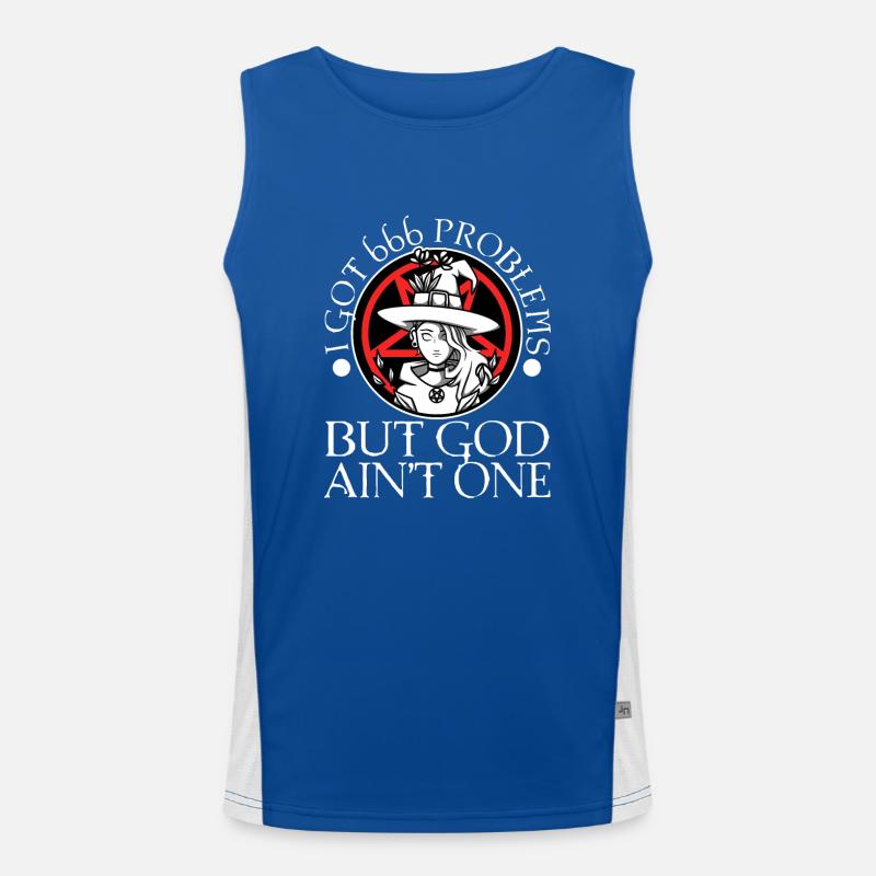 I Got 666 Problems But God Ain't One Funktionelles Kontrast-Tank Top für Männer 