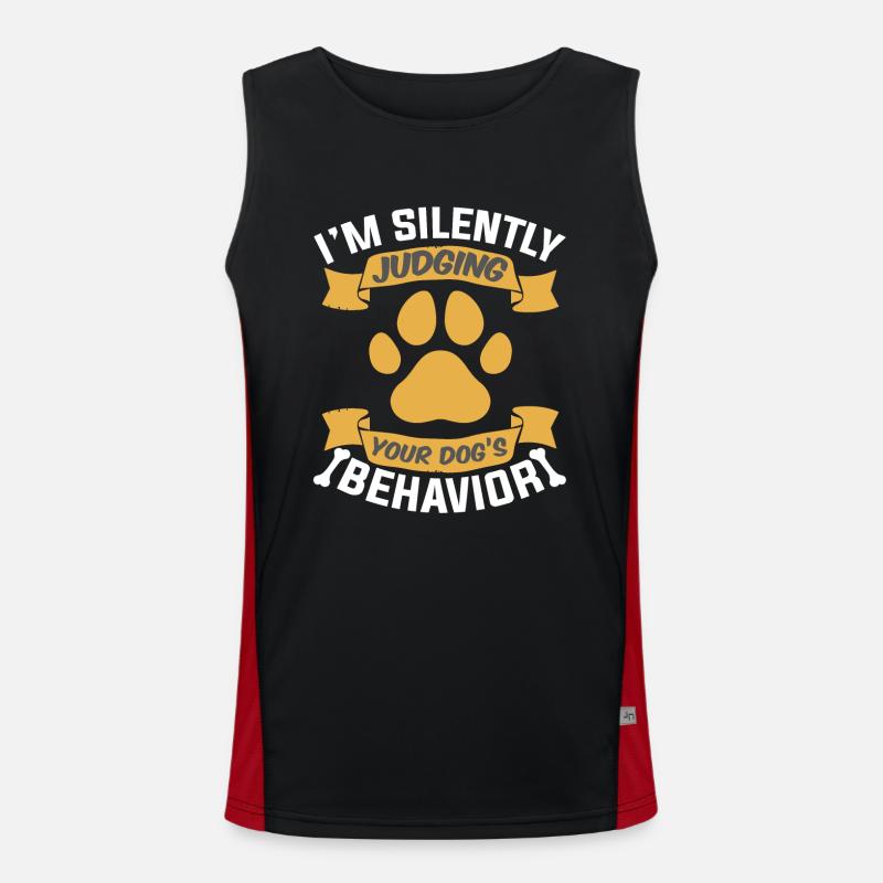 Dog Trainer Judging Dog's Behavior Dog Training Men's Functional Contrast Tank Top 