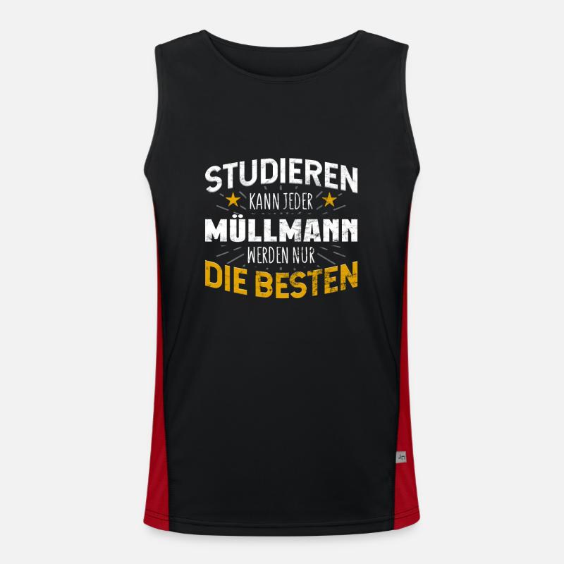 Müllmann Studiere kann jeder Funktionelles Kontrast-Tank Top für Männer 