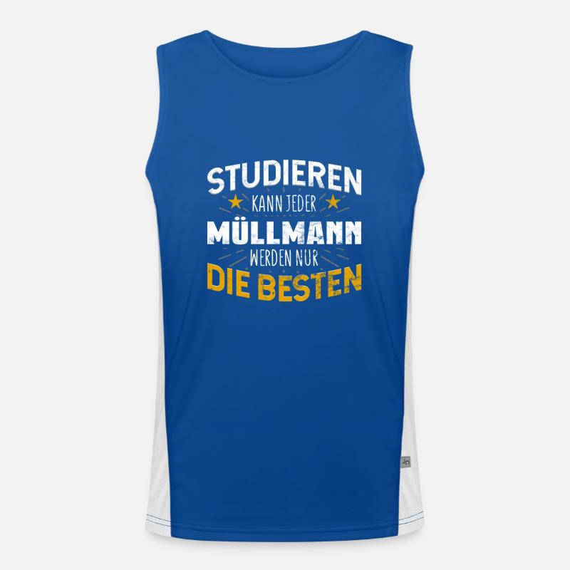 Müllmann Studiere kann jeder Funktionelles Kontrast-Tank Top für Männer 