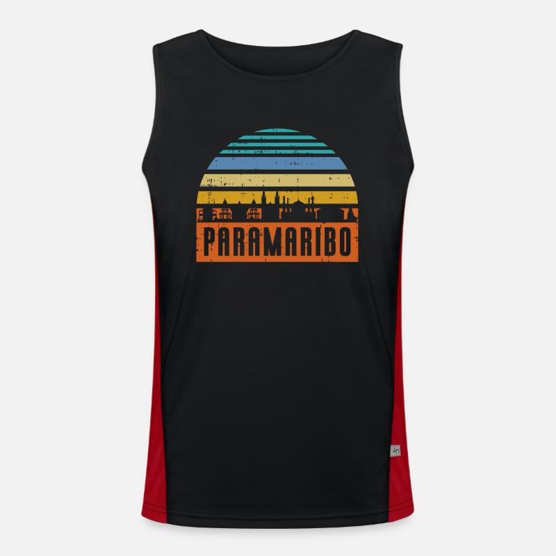 Paramaribo Skyline Men's Functional Contrast Tank Top 