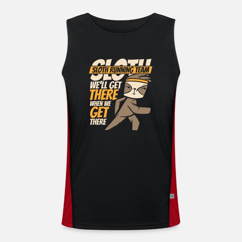 Sloth Sloths Sleeping Lazy - Men's Functional Contrast Tank Top - black/red
