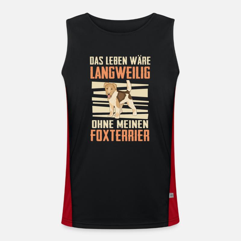 Foxterrier Drahthaar Hund Funktionelles Kontrast-Tank Top für Männer 
