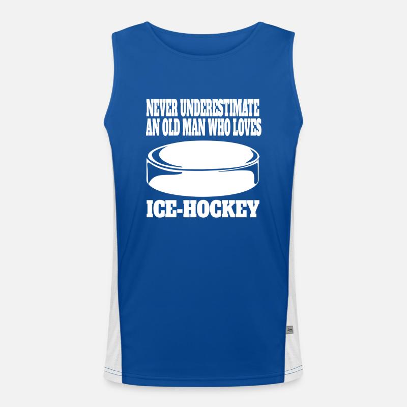 Wintersport Eishockey Eishockeyteam Geschenk Funktionelles Kontrast-Tank Top für Männer 