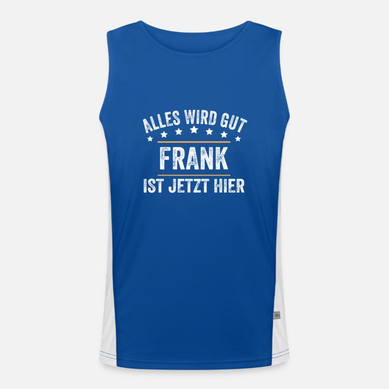 Frank Vorname Name Geburtstag Funktionelles Kontrast-Tank Top für Männer 