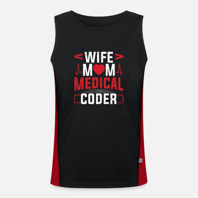 Medizinischer Biller Coding Krankenschwester Ehefrau Mama Medical Coder Funktionelles Kontrast-Tank Top für Männer 