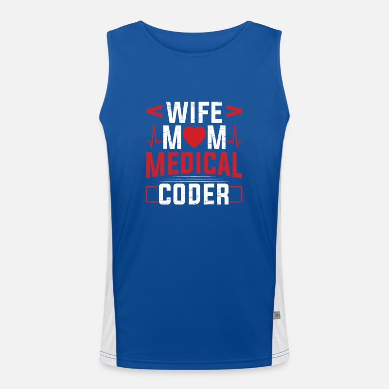 Medical Biller Coding Nurse Wife Mom Medical Coder Men's Functional Contrast Tank Top 