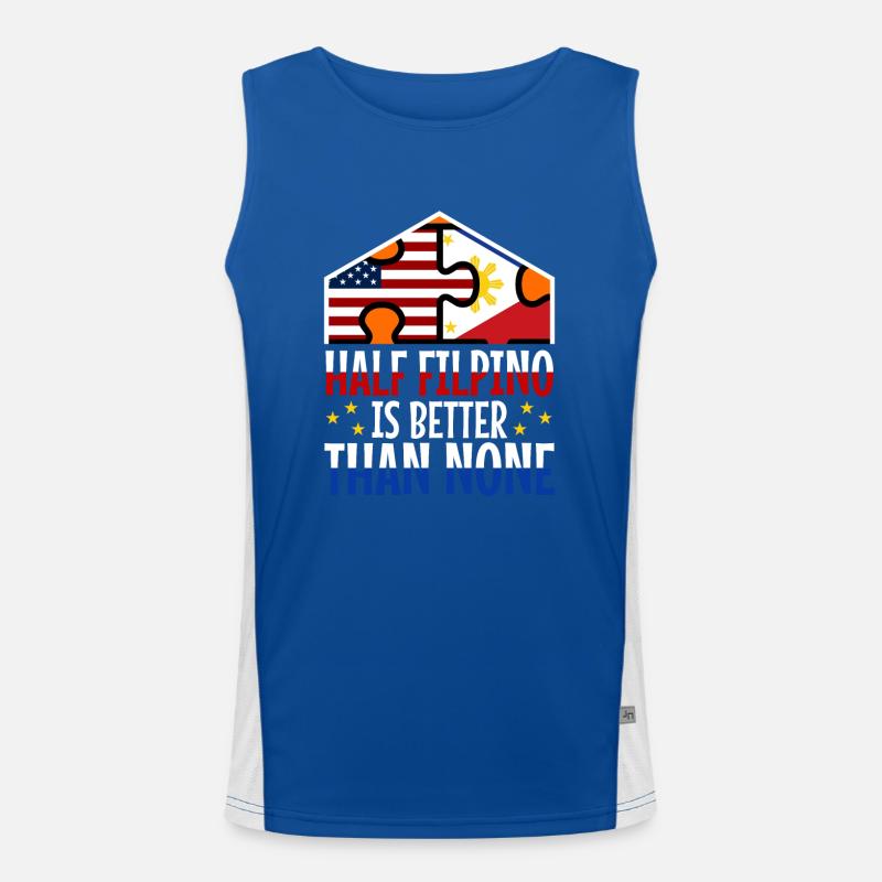 Half Filipinio Is Better Than None Funktionelles Kontrast-Tank Top für Männer 