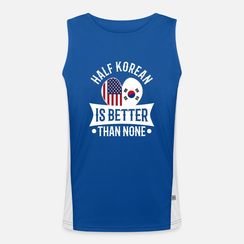 Half Korean is better than none Funktionelles Kontrast-Tank Top für Männer 