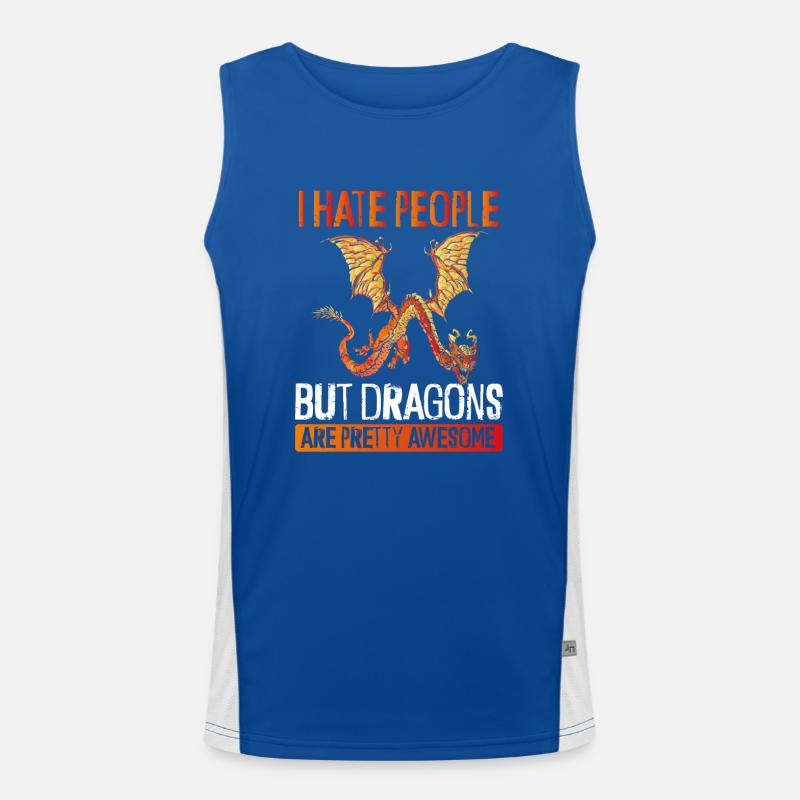 I hate people except dragons Men's Functional Contrast Tank Top 