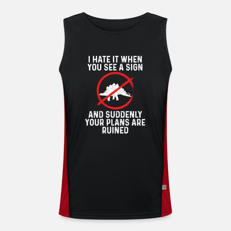 Stegosaurus On A Shield - Men's Functional Contrast Tank Top  - black/red