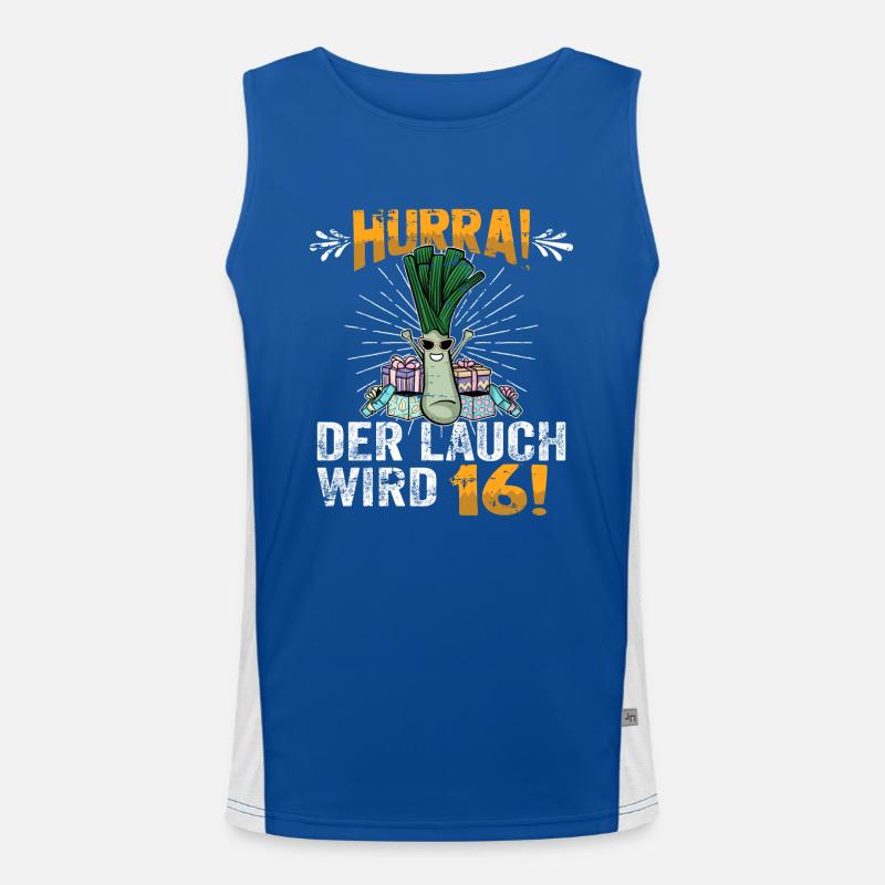 Hurra der Lauch wird 16 Funktionelles Kontrast-Tank Top für Männer 