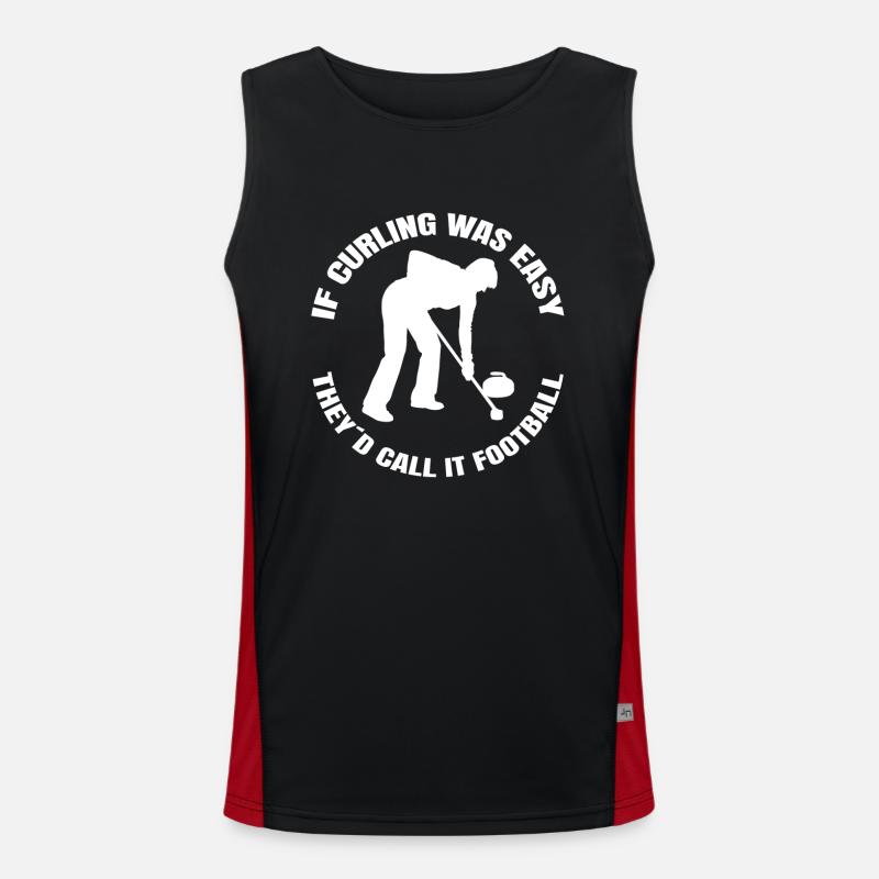 Curling Stein Curl Geschenk Curler Curlingstein Funktionelles Kontrast-Tank Top für Männer 