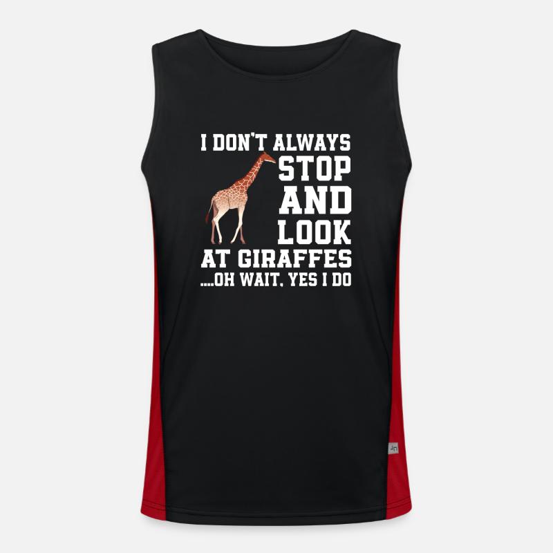 Lustiger Giraffen Spruch Funktionelles Kontrast-Tank Top für Männer 