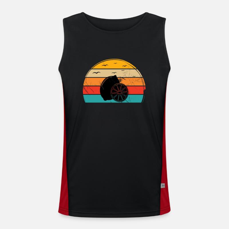 Lemon Fruit Lover Retro Lemonade Gift idea Funktionelles Kontrast-Tank Top für Männer 