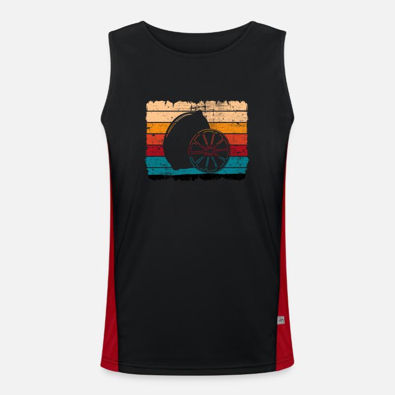 Lemon Fruit Lover Retro Lemonade Gift idea Funktionelles Kontrast-Tank Top für Männer 