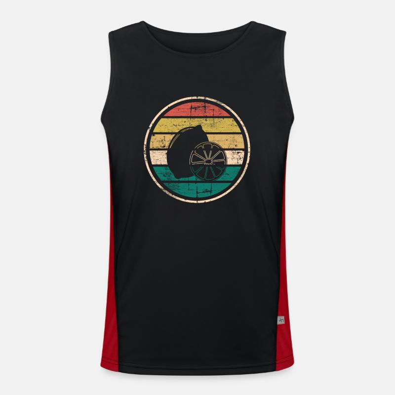 Lemon Fruit Lover Retro Lemonade Gift idea Funktionelles Kontrast-Tank Top für Männer 