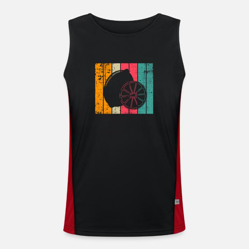 Lemon Fruit Lover Retro Lemonade Gift idea Funktionelles Kontrast-Tank Top für Männer 