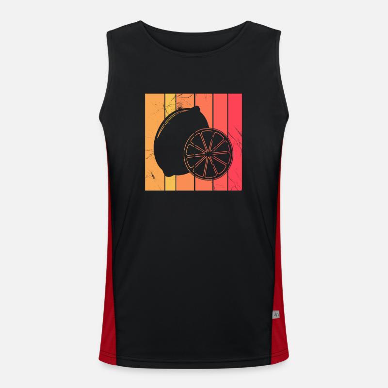 Lemon Fruit Lover Retro Lemonade Gift idea Funktionelles Kontrast-Tank Top für Männer 