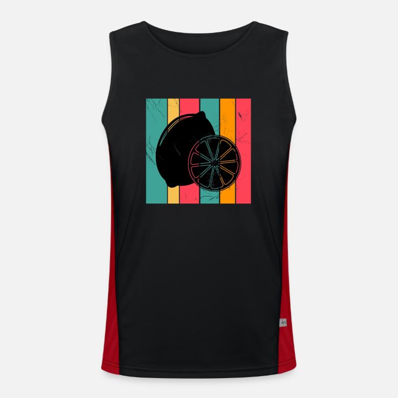 Lemon Fruit Lover Retro Lemonade Gift idea Men's Functional Contrast Tank Top 