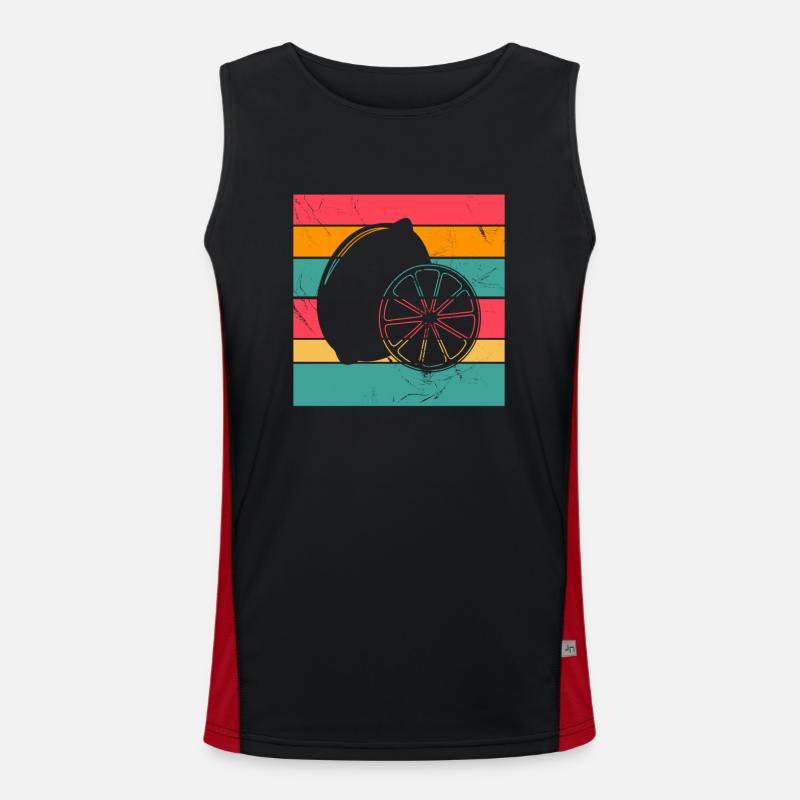 Lemon Fruit Lover Retro Lemonade Idée cadeau Débardeur respirant contrasté Homme 