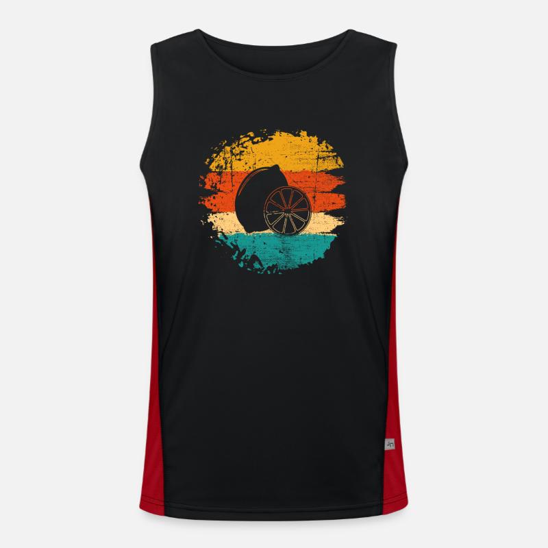 Lemon Fruit Lover Retro Lemonade Gift idea Funktionelles Kontrast-Tank Top für Männer 