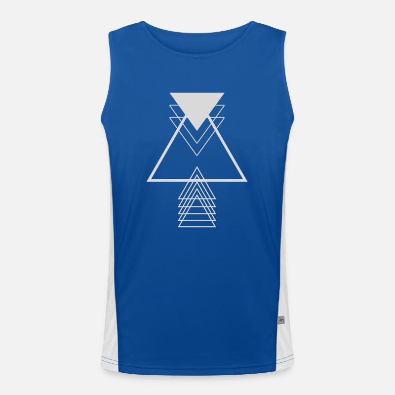 Triangles Grey Modern Minimalist Geometry Supe Men's Functional Contrast Tank Top 