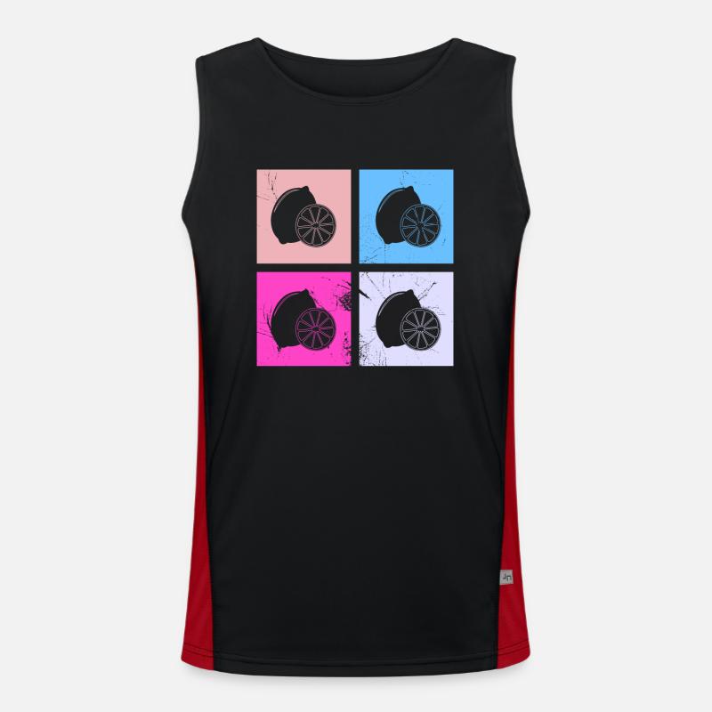 Lemon Fruit Lover Retro Lemonade Gift idea Funktionelles Kontrast-Tank Top für Männer 