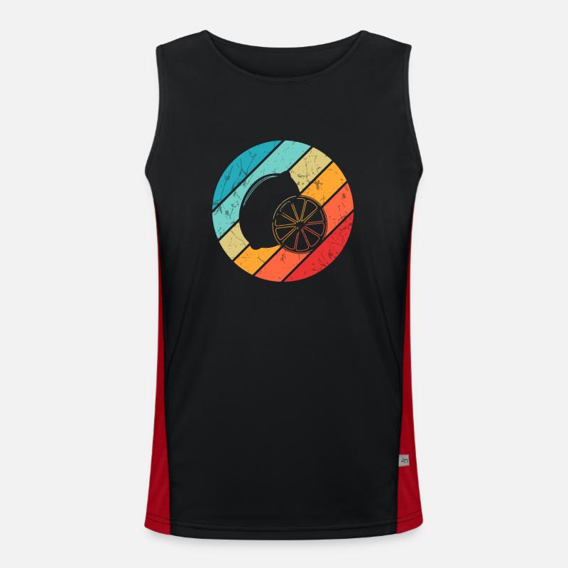 Lemon Fruit Lover Retro Lemonade Gift idea Funktionelles Kontrast-Tank Top für Männer 