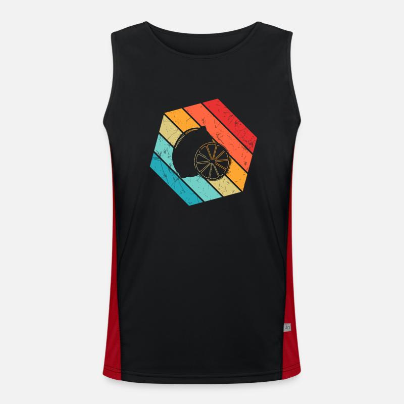 Lemon Fruit Lover Retro Lemonade Gift idea Funktionelles Kontrast-Tank Top für Männer 