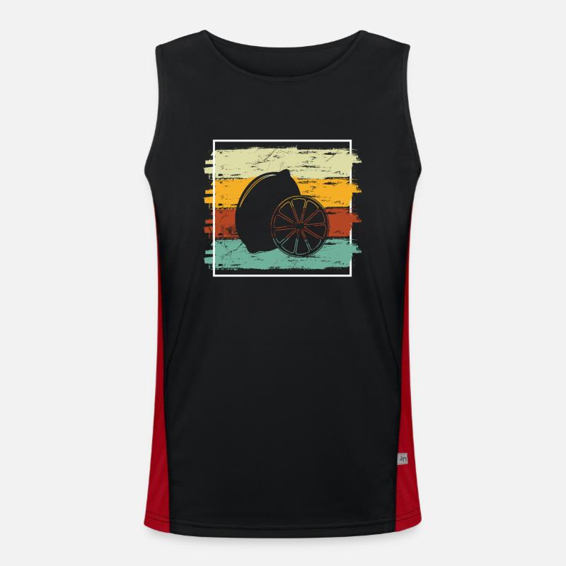 Lemon Fruit Lover Retro Lemonade Gift idea Funktionelles Kontrast-Tank Top für Männer 