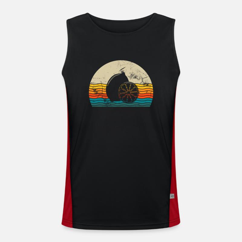 Lemon Fruit Lover Retro Lemonade Gift idea Funktionelles Kontrast-Tank Top für Männer 