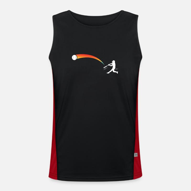 Skeleton Baseball Player Hitter Sunset Baseball Men's Functional Contrast Tank Top 